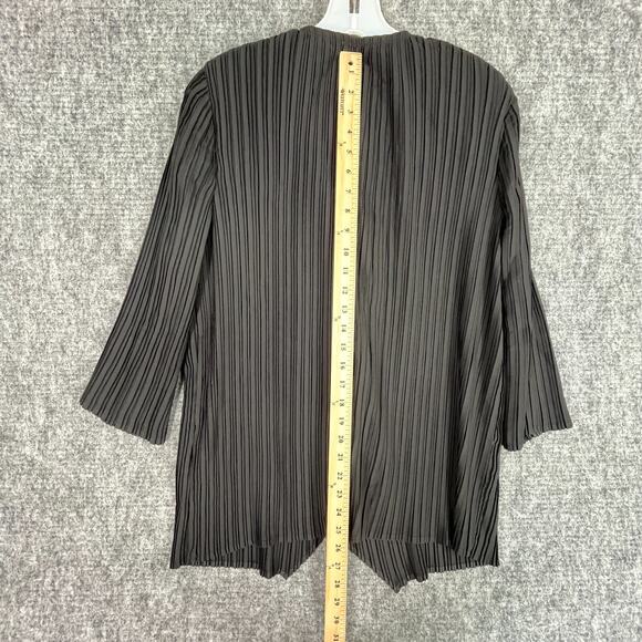 Chicos Cardigan Womens M 1 Pleated Flounce Jacket Business Formal Open Front - Picture 7 of 8